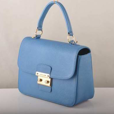 7428 Miu Miu Tote Flap Borse in pelle di vitello blu 7428